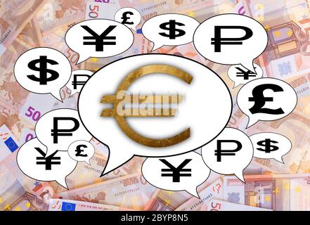 Communication et d'affaires - concept cloud Discours Banque D'Images