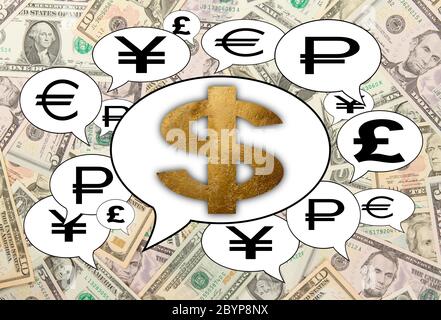 Communication et d'affaires - concept cloud Discours Banque D'Images