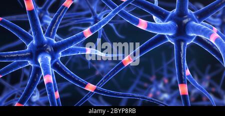 3d illustration de transmission de cellules du cerveau Banque D'Images