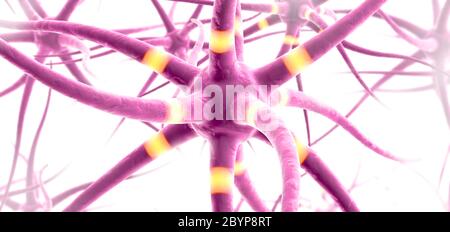 3d illustration de transmission de cellules du cerveau Banque D'Images