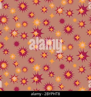 motif vectoriel sans couture en étoiles rouges et jaunes Illustration de Vecteur