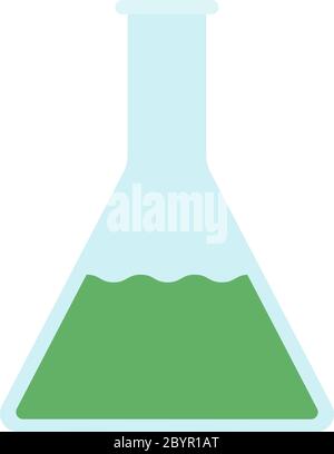 Flacon triangulaire avec vecteur liquide à isolation plate Icon Illustration de Vecteur