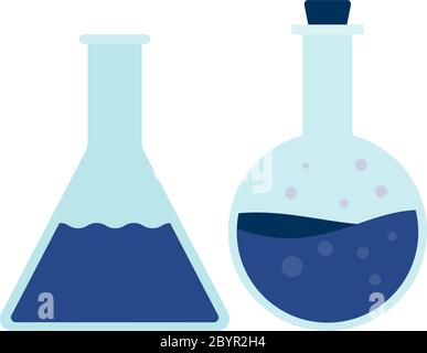 Flacon en verre rond et triangulaire, vecteur Icon, isolé à plat Illustration de Vecteur