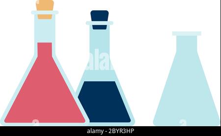 Flacons triangulaires avec vecteur de liquide Icon isolé à plat Illustration de Vecteur