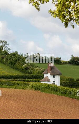 Rond-point de chaume blanc situé à Stanton Drew, Angleterre Banque D'Images