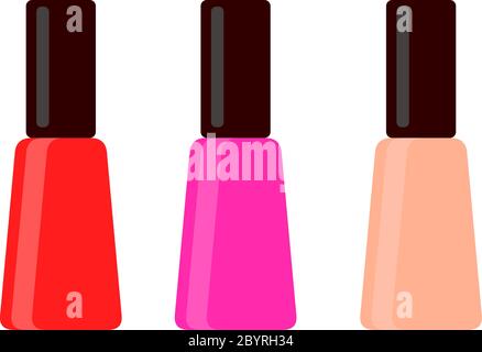 Vernis à ongles de couleur Vector Flat isolé Illustration de Vecteur