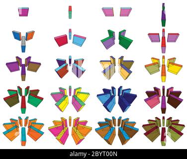 collection de formes géométriques orthogonales ou d'éléments de conception en de nombreuses variantes Illustration de Vecteur