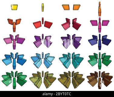 collection de formes géométriques orthogonales ou d'éléments de conception en de nombreuses variantes Illustration de Vecteur