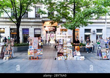 Loisirs et tourisme dans les rues (Knez Mihailova) de Belgrade (Beograd), Serba Banque D'Images
