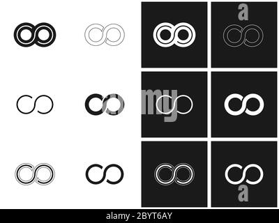 Symbole infini en gris et blanc, infini, infini Illustration de Vecteur