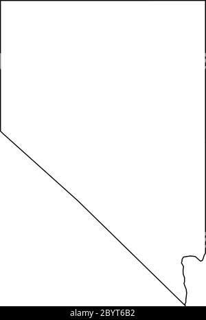 Nevada, État des États-Unis - carte de la région du pays en noir Uni. Illustration simple à vecteur plat. Illustration de Vecteur