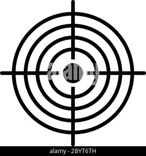Cible noire. Symbole de chasse, de tir sportif ou de réalisation. Icône vecteur simple. Illustration de Vecteur