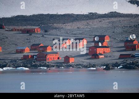 La station de recherche Argentine de Hope Bay, sur la péninsule Trinity, sur la péninsule Antarctique, Antarctique Banque D'Images