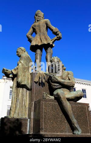 Monument Jean Baptiste le Moyne de Bienville, quartier français, Nouvelle-Orléans, Louisiane, États-Unis Banque D'Images