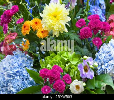 Bouquet lumineux multicolore de fleurs faites de différents Banque D'Images