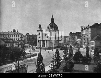 Trois croix Square à Varsovie ca. Avant 1939 Banque D'Images