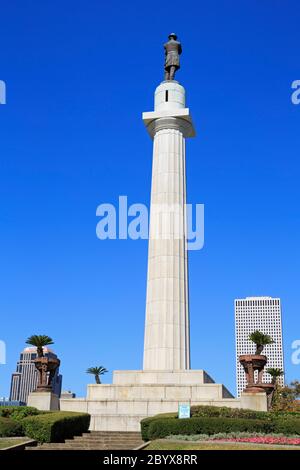 Lee Circle sur St. Charles Street, Warehouse District, la Nouvelle-Orléans, Louisiane, États-Unis Banque D'Images