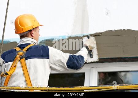 travaux d'obturation et de surface de façade Banque D'Images