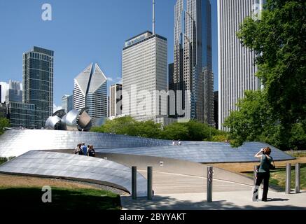 BP Bridge Millennium Park Chicago Illinois États-Unis Banque D'Images