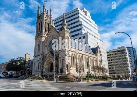 Austin, TX, Etats-Unis - 9 mars 2019 : la cathédrale Saint Mary Banque D'Images