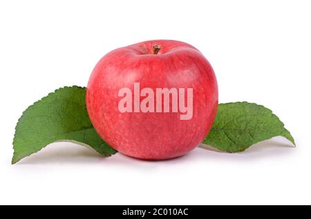 Le rouge des pommes fraîches isolées sur fond blanc Banque D'Images