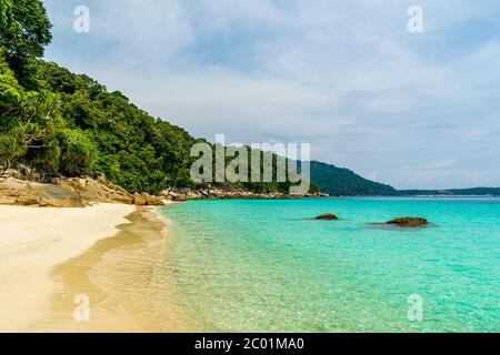 Bubble Beach, Besar, îles Perhentiennes, Malaisie; mai-2019; une belle plage Banque D'Images