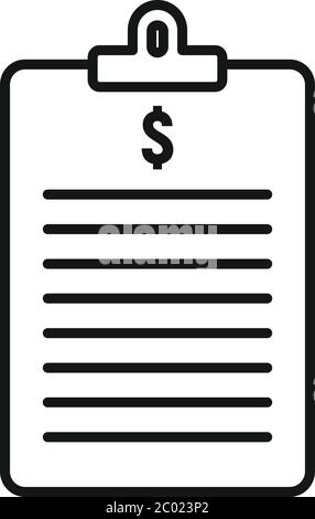 Icône du presse-papiers Finance. Outline finance icône de vecteur de presse-papiers pour la conception de Web isolée sur fond blanc Illustration de Vecteur