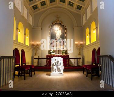 Reykjavik, Islande - 02 juillet 2018 : Domkirkjan - Cathédrale luthérienne de Reykjavik, vue intérieure. Domkirkjan a été le premier officiellement approuvé par le Luther Banque D'Images