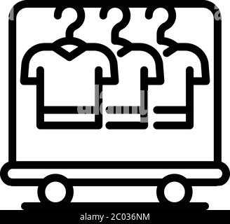 Icône magasin de vêtements, style contour Illustration de Vecteur
