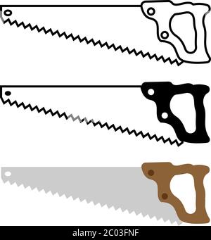 Illustration du vecteur d'icône isolé de la scie à main Illustration de Vecteur