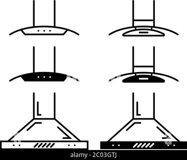 Cheminée de cuisine, illustration vectorielle icône de hotte Illustration de Vecteur