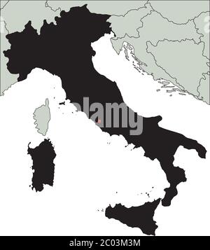 Carte Silhouette Italie très détaillée. Illustration de Vecteur