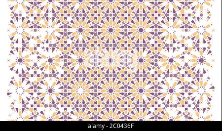 Motif vectoriel sans couture Arabesque. Texture demi-teinte géométrique, arrière-plan avec désintégration de la mosaïque de couleur. Motif mosaïque arabesque Illustration de Vecteur