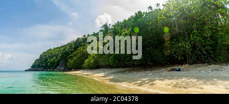Bubble Beach, Besar, îles Perhentiennes, Malaisie; mai-2019; une belle plage Banque D'Images