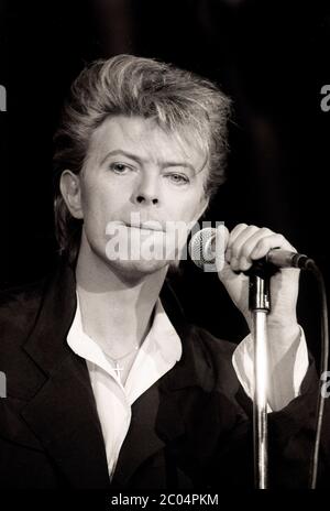 David Bowie au Player's Theatre, Londres, mars 1987 Banque D'Images