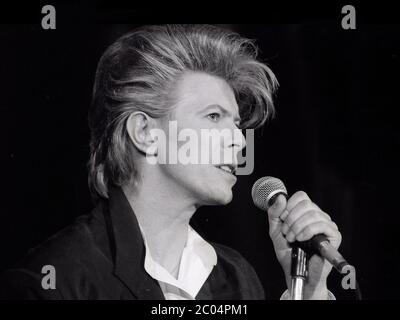 David Bowie au Player's Theatre, Londres, mars 1987 Banque D'Images