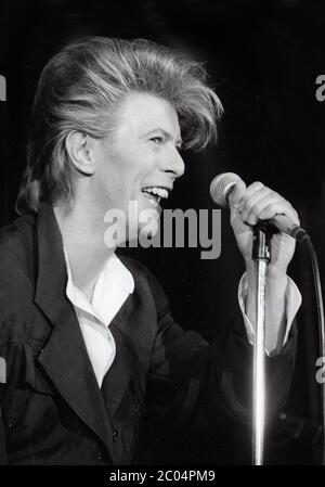 David Bowie au Player's Theatre, Londres, mars 1987 Banque D'Images