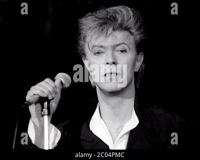 David Bowie au Player's Theatre, Londres, mars 1987 Banque D'Images