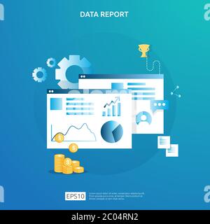 Données numériques graphiques pour l'analyse de SEO et stratégiques. Informations statistiques, rapport d'audit financier, recherche marketing pour les entreprises Illustration de Vecteur