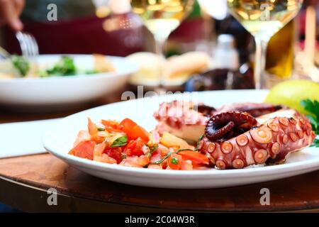 La salade de poulpe close up Banque D'Images