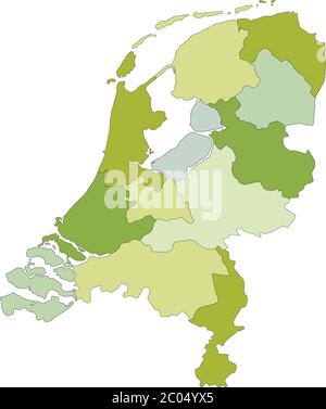 Carte politique modifiable très détaillée avec couches séparées. Pays-Bas. Illustration de Vecteur