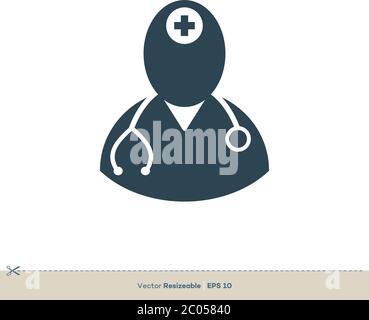 Médecin, infirmière, assistant de soins de santé icône Vector logo Template Illustration Design. Vecteur EPS 10. Illustration de Vecteur