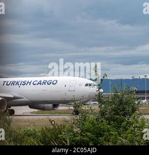 Transport en avion turc à ZRH Banque D'Images