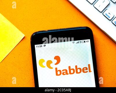 Kiev, Ukraine. 11 juin 2020. Dans cette illustration, le logo de commerce électronique Babbel est visible sur un smartphone. Crédit: Igor Golovniov/SOPA Images/ZUMA Wire/Alamy Live News Banque D'Images
