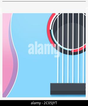 Illustration de la forme de la guitare. Affiche en gros plan en forme de guitare. Banque D'Images