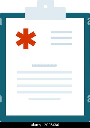 Feuille hôpital vecteur icône plat isolé Illustration de Vecteur