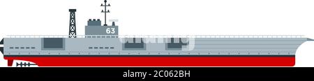 Icône plate vecteur de destroyers d'hélicoptère Illustration de Vecteur