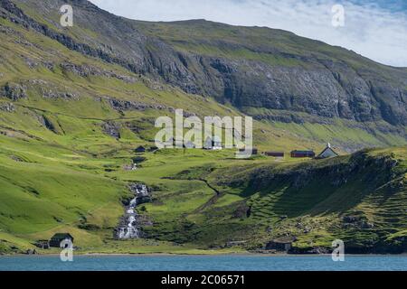 Saksun, Strymoy, Îles Féroé, Foroyar, Danemark Banque D'Images