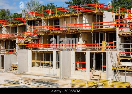 Nouvelle construction de bâtiments d'appartements chantier de construction, Essen, Rhénanie-du-Nord-Westphalie, Allemagne Banque D'Images