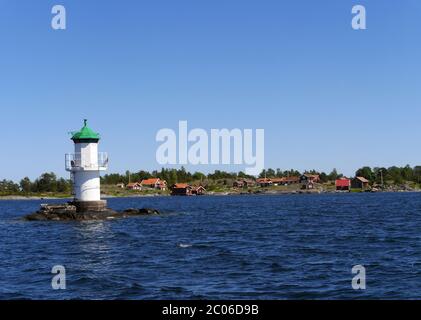 Phare dans l'archipel de Stockholm Banque D'Images